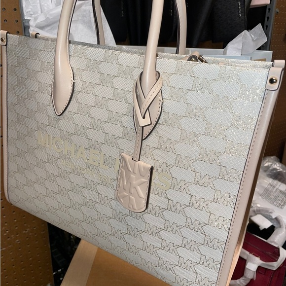 MICHAEL KORS MIRELLA MEDIUM TOTE SHOULDER HANDBAG PURSE IN NATURAL MULTI - Picture 2 of 4